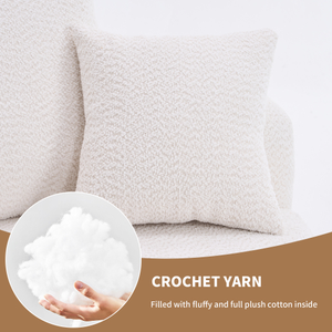 LY-031WH Single-Seater Swivel Compression Chair Crochet Yarn Full Sponge Material for Home Living Room Office Furniture