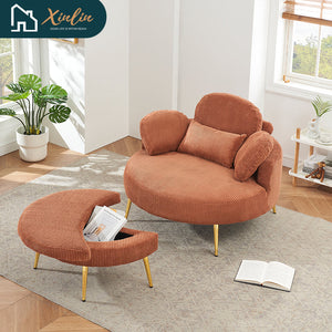 43-Inch Single Grey Velvet Chair Soft and Comfortable for Outdoor Bedroom Hotel Use Nordic Design Style Free Shipping