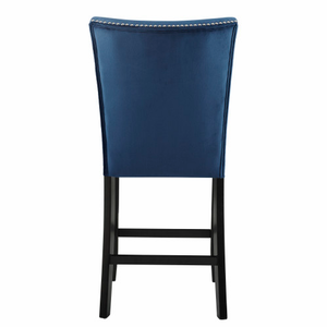 FCJ Camila Blue Velvet Counter Chair for Living Room