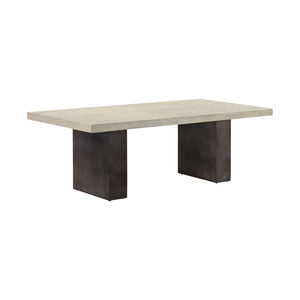 HMS 24\" Gray and Dark Gray Solid Wood and Concrete Coffee Table