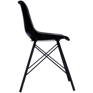 HMS 18\" Black Faux Leather Side Chair for Living Room