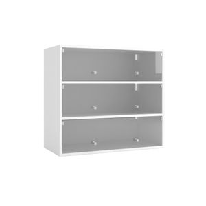 Solid Wood Shoe Rack Cabinet Convertible White Glass Door Shoe Storage with RGB LED Light Home Furniture-FCJ