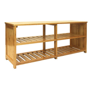 Oceanstar 10-Pair Bamboo Shoe Rack Bench Entryway Storage Bench