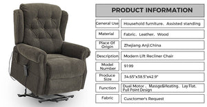 Hot Sales Flat Lifting Chair Recliners Dual Motor Modern Fabric Single Sofa Chair