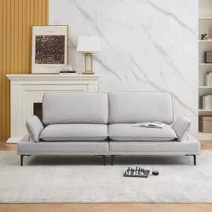 Elegant and Rustic in 89 Inches of Cotton and Linen,sofa Custom-made for Apartments, Living Rooms and Offices