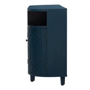 Curved Design Storage Cabinet Featuring Four Doors and Adjustable Shelves Suitable for Corridors Entrances and Study