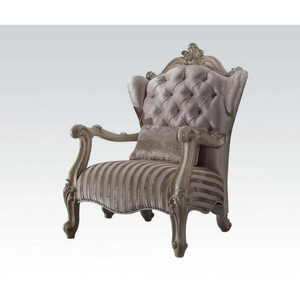 HMS 34\" Living Room Arm Chair in Golden Brown and Chocolate Velvet Tufted Design with Matching Toss Pillow
