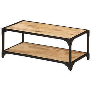 Solid Rough Mango Wood Coffee Table 35.4\"x17.7\"x13.8\"-Durable and Stylish
