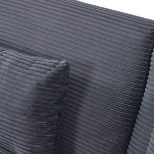 Modern 2140 Corduroy Two-Seater Sofa for Living Room Bedroom & Office in Small Spaces Gray (2140GY)