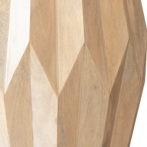 23\" HMS Natural Solid Wood Round Drum Console Table End Table
