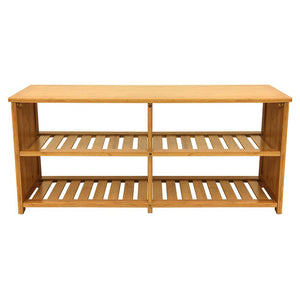Oceanstar 10-Pair Bamboo Shoe Rack Bench Entryway Storage Bench