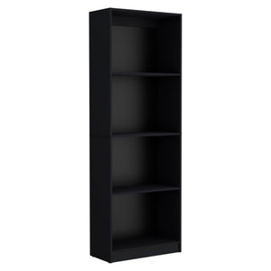 Set Three Traditional Five Tier Bookcase HMS Black Glass Bookshelf for Home Office Living Room Workshop Staircase Book Storage