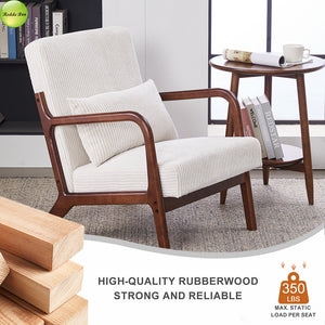 In Stock Modern Nordic Upholstered Accent Living Room Chair Solid Wood Lounge Chair For Coffee House Reading Room Armchair 5373