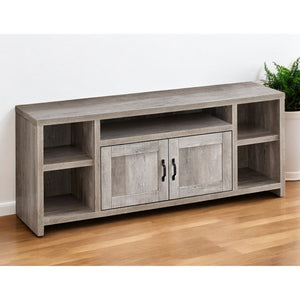 HMS 59 Taupe Distressed Wood TV Stand with Enclosed and Open Storage Elegant Home Entertainment Furniture