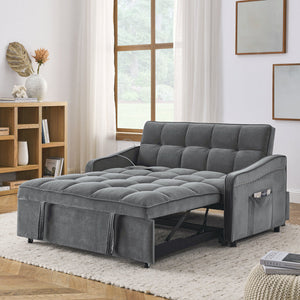 Loveseats Sofa Bed with Pull-out Bed,Back and Two Arm Pocket,Type C and USB Charging