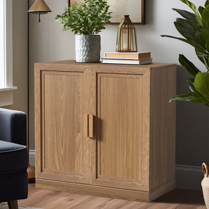 HMS 31 Traditional Antique Living Room Door Accent Cabinet Handmade MDF with Three Shelves Natural Textured Design