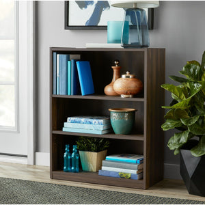 Adjustable 3-Shelf Bookcase with Durable Construction