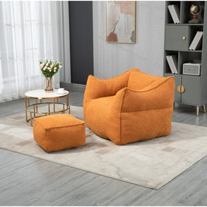 Durable Comfort High Back Bean Bag Chair Couch Indoor Outdoor Lazy Sofa Footstool for Adults and Kids