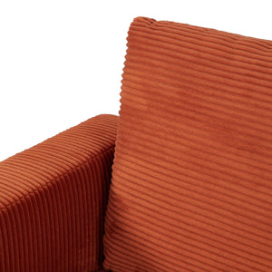 Modern Corduroy Orange Sofa for Living Room or Balcony
