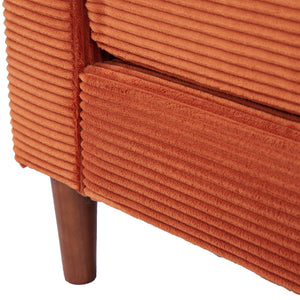 Modern Corduroy Orange Sofa for Living Room or Balcony