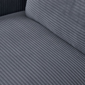 Modern 2140 Corduroy Two-Seater Sofa for Living Room Bedroom & Office in Small Spaces Gray (2140GY)
