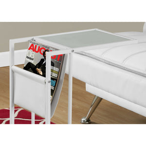 Homeroots White Modern Metal And Glass Tv Table