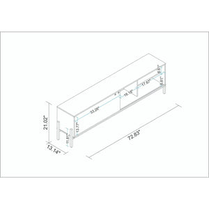 Manhattan Comfort Bowery 72.83 TV Stand With 4 White and Oak Shelves