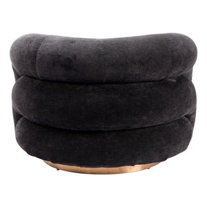 HMS 37 Black and Gold Faux Shearling Arm Chair with Upholstered Accent Elegant Living Room Furniture