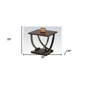 HMS 23\" Black and Brown Console Table Elegant End Table for Home Decor