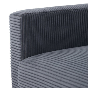 Modern 2140 Corduroy Two-Seater Sofa for Living Room Bedroom & Office in Small Spaces Gray (2140GY)