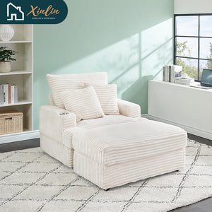 Free Shipping US Warehouse Comfortable Multi-Functional Velvet Sofa Modern Leisure Design American Style Living Room Storage