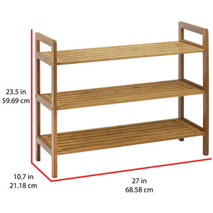 3-Tier Natural Bamboo Shoe Rack