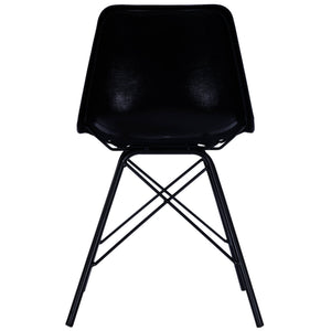 HMS 18\" Black Faux Leather Side Chair for Living Room