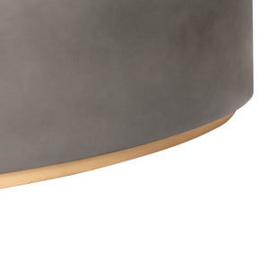 HMS 28\" Gray and Brass Oval Coffee Table Elegant Concrete and Brass Design