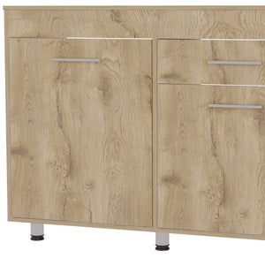 HMS 47\" Natural Console Accent Cabinet Three Shelves and One Drawer Elegant Console Tables