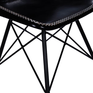 HMS 18\" Black Faux Leather Side Chair for Living Room