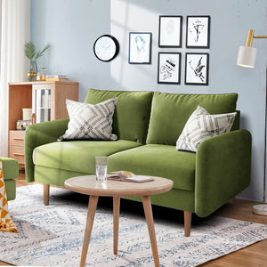 56.3" Round Arm Velvet Apartment Loveseat for Living Room Sofas