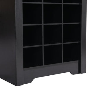 Modern Stylish 30-Boot Console Cabinet Self-Standing High Capacity Storage for Hallway & Bedroom in Black-FCJ