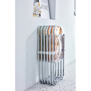 Yellow Clear PC Plastic Folding Chair Living Room Seat-FCJ Series