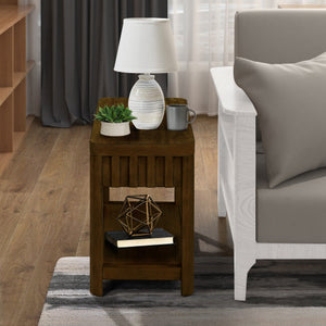 25-Inch Rectangular Farmhouse Console Table with Storage Rack Coffee Table Style FCJ Collection