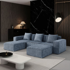 Modern Vacuum Compressed Sofa Tofu Height Density Sponge Modular Sofa for Living Room Cord Sofa