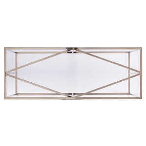 HMS 42\" Console Table Clear Gold Glass Frame Mirrored Accent for Entry Living Room Bedroom Hotel Decoration Rustic Iron Marble