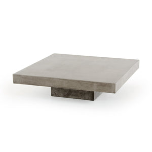 HMS 43\" Gray and Dark Gray Concrete Square Block Coffee Table