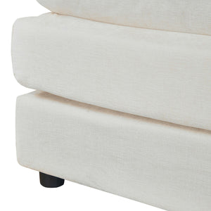 4-Seater Beige Sofa with 2 Footrests for Living Room