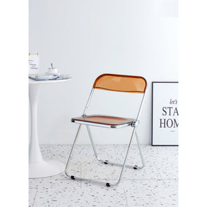 Yellow Clear PC Plastic Folding Chair Living Room Seat-FCJ Series