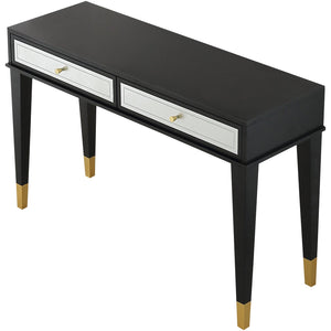 HMS 47\" Contemporary Elegant MDF Wood Console Table with Black Silver Gold Finish for Living Room Hotel Bedroom Decoration