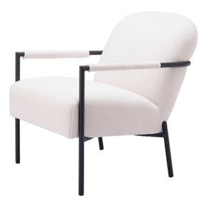 HMS 26\" Ivory Black Sherpa Faux Shearling Arm Chair Reclining Feature for Home Office Living Room Modern Design Home Furniture