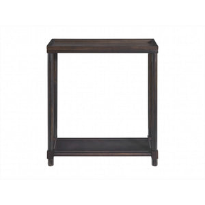 HMS 24\" Espresso Solid Wood End Tables with Shelf Set of Two Farmhouse Style Living Room and Entry Furniture