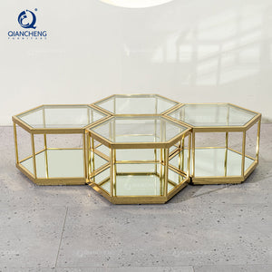 China Town Furniture Combination Honeycomb Ss Center Coffee Side Tea Table Manufacturer China Wholesale Side Table Set of 4