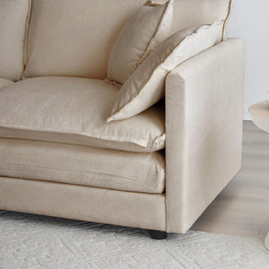 Modern Accent Chair with Ottoman Living Room Club Chair Chenille Upholstered Armchair Reading Chair for Bedroom